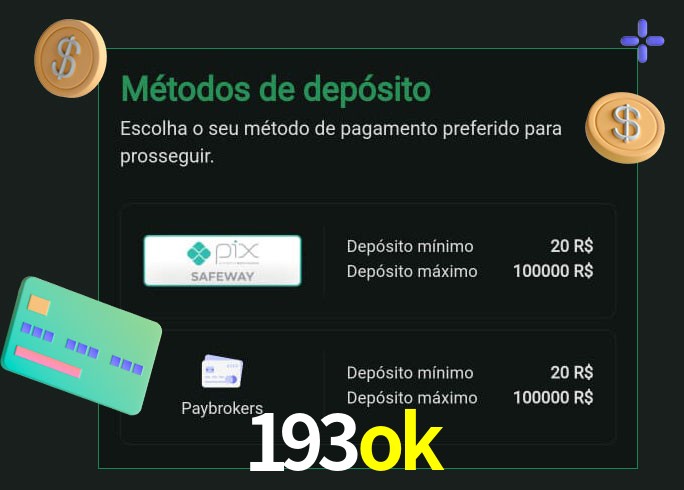 O cassino 193ok oferece uma grande variedade de métodos de pagamento